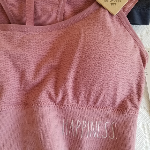 NWT Rae Dunn 3 piece Seamless Set pink navy Size Medium - Picture 6 of 11